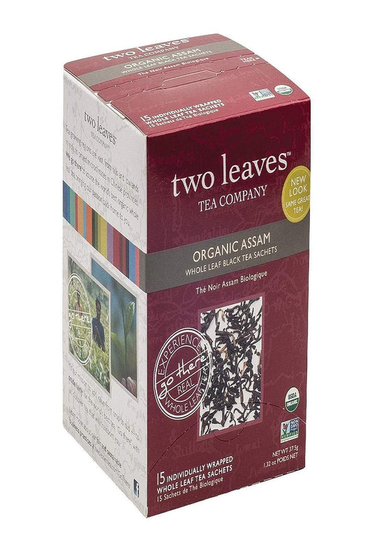 TWO LEAVES & A BUD Organic Assam Breakfast Black Tea, 15 CT