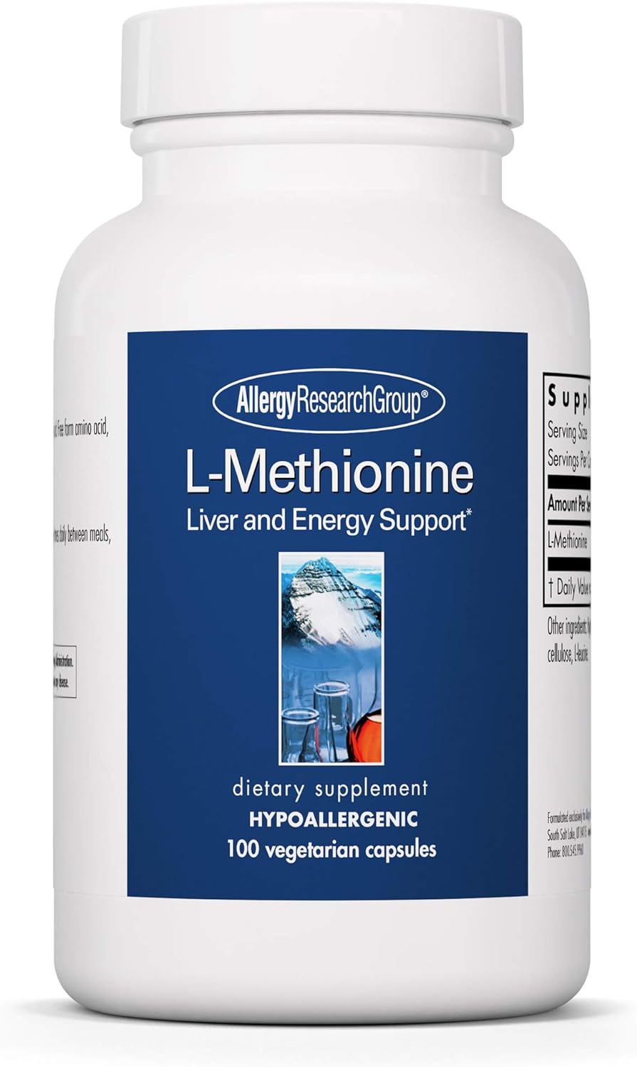 Allergy Research Group - L-Methionine 500 Mg - Liver And Energy Suppor