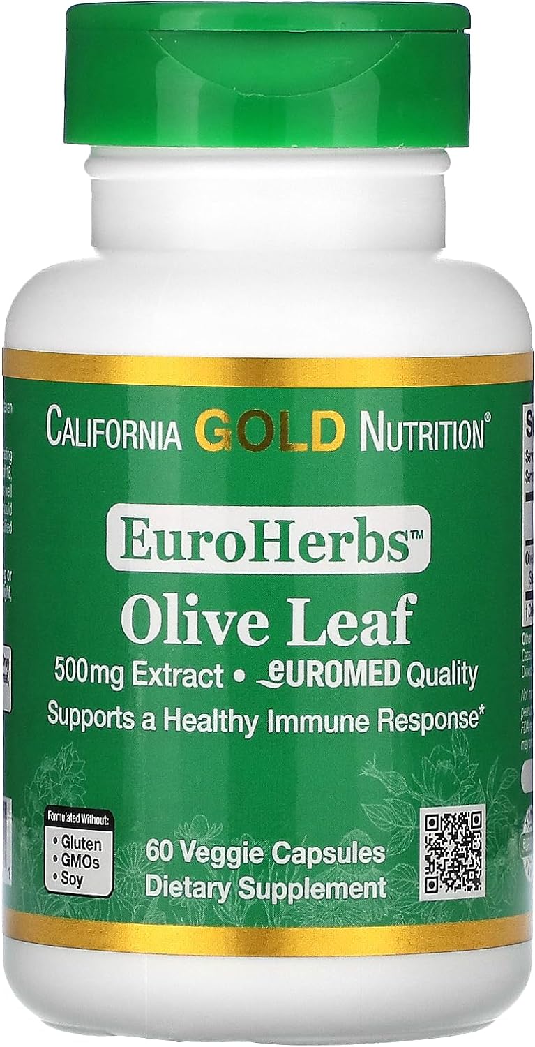 Olive Leaf Extract 500 mg, 18% Oleuropein, Processed in Spain, 3rd Par