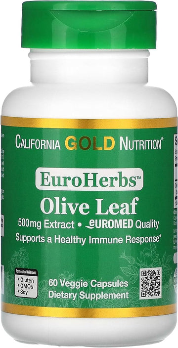 Olive Leaf Extract 500 mg, 18% Oleuropein, Processed in Spain, 3rd Par