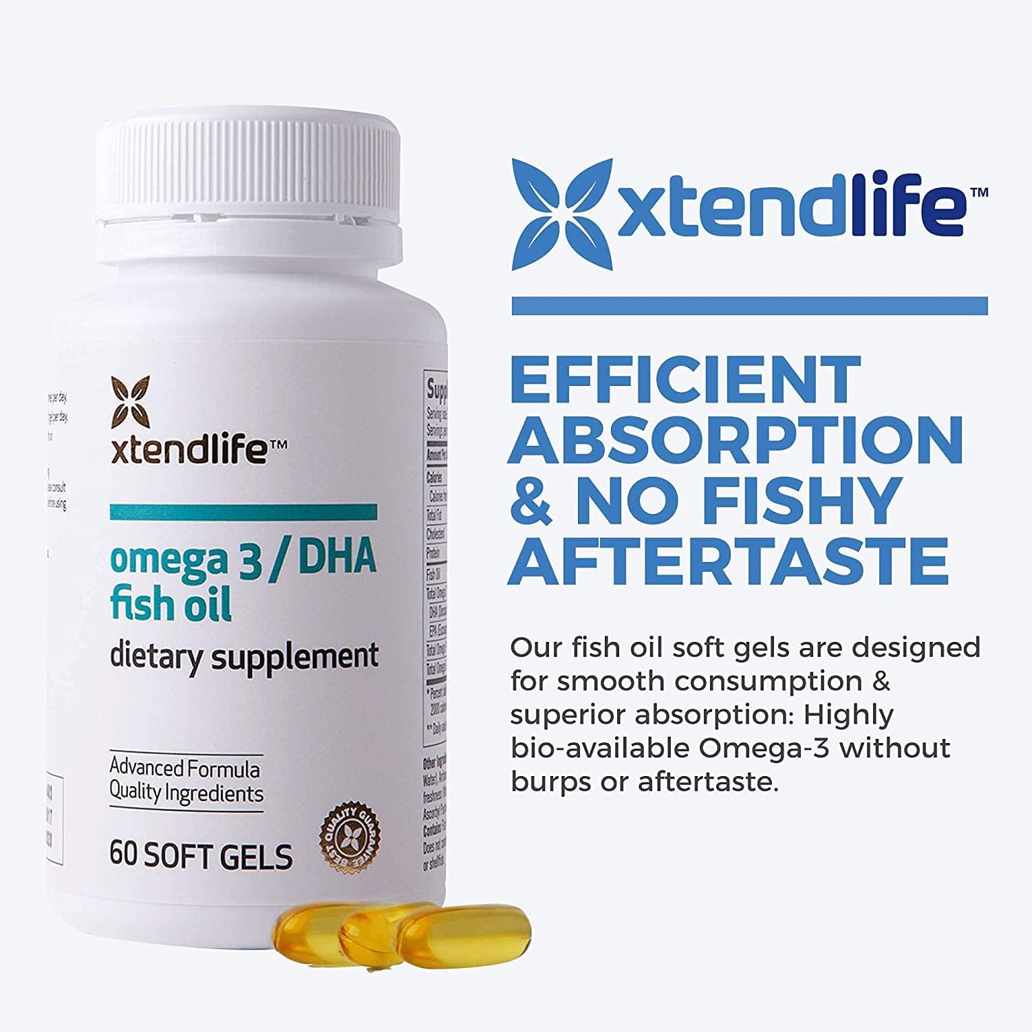  Xtend-Life Omega 3/DHA Fish Oil 1100mg (700mg DHA), Omega 3