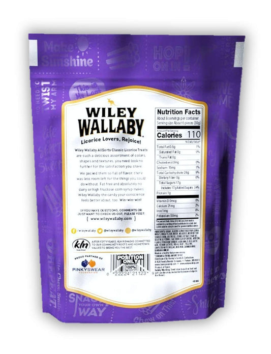 Wiley Wallaby Licorice, Allsorts, 8 Ounces