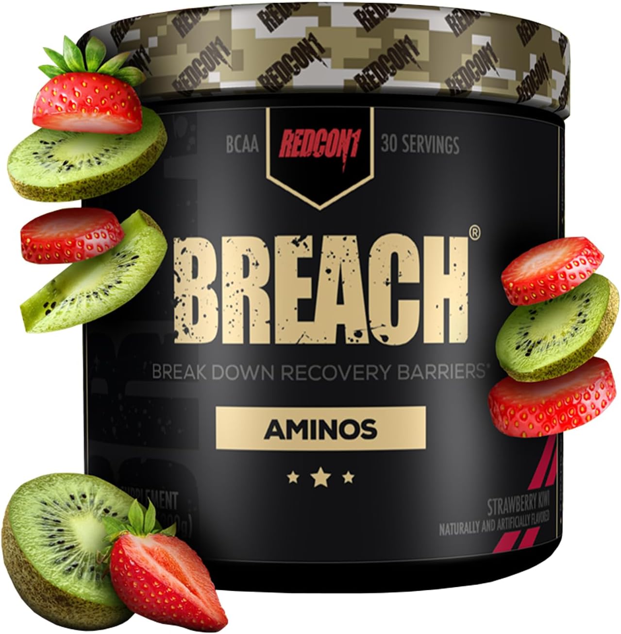 REDCON1 Breach BCAAs, Strawberry Kiwi - Keto Friendly + Sugar Free Ess