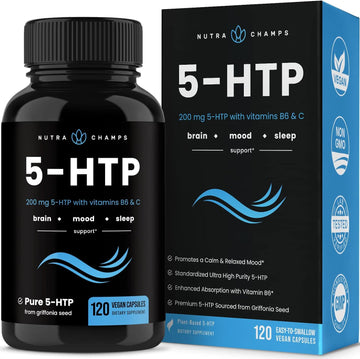 5-HTP 200mg | 120 Vegan Capsules | 5 HTP Supplement to Support Stress 3.17 Ounces