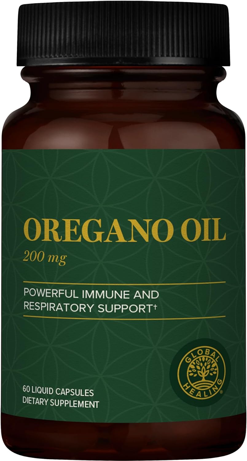 Global Healing Oregano Oil Capsules - Vegan Supplement For Immune Syst