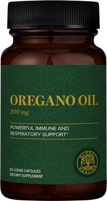 Global Healing Oregano Oil Capsules - Vegan Supplement For Immune Syst
