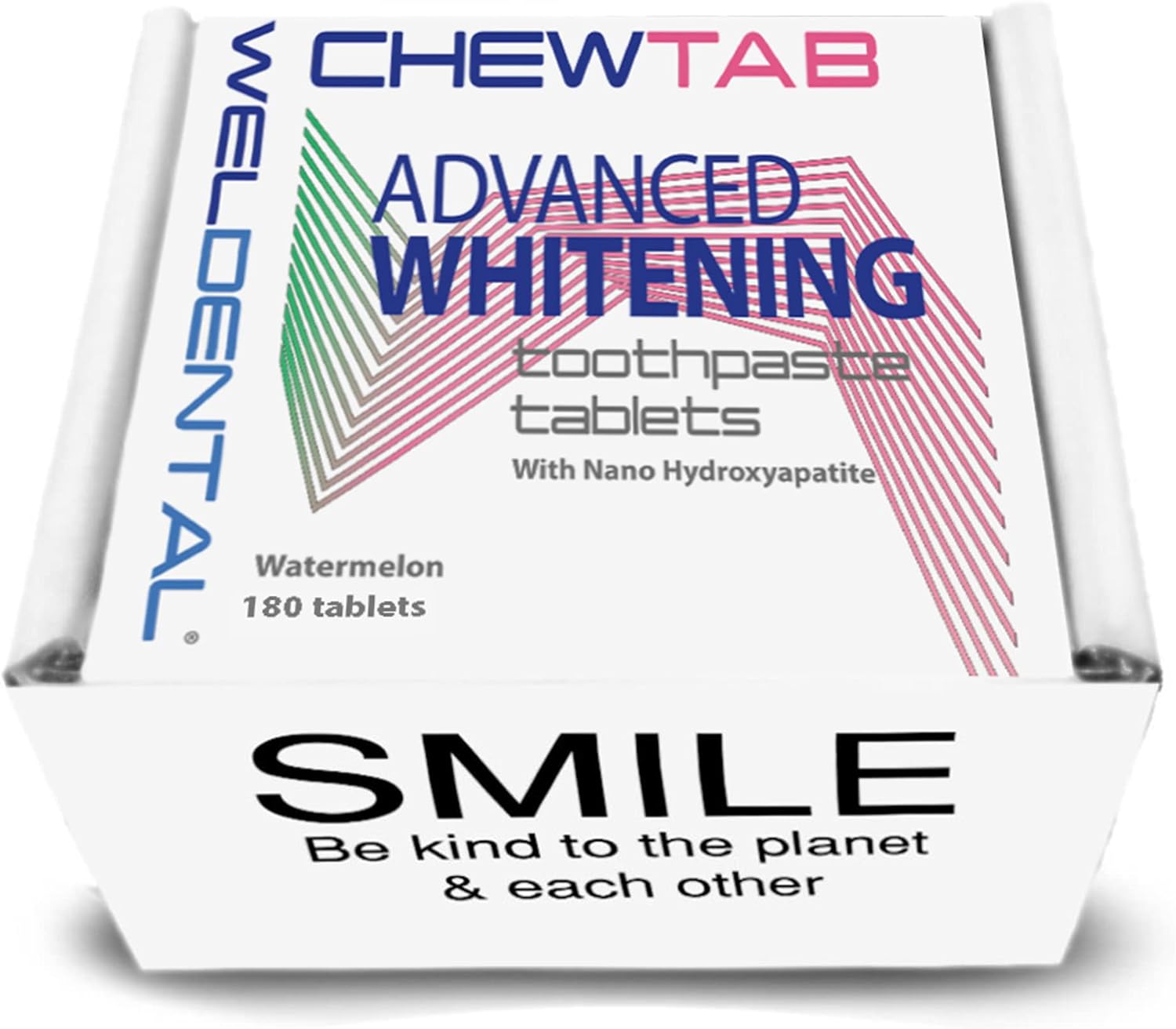 Weldental Chewtab Advanced Whitening Toothpaste Tablets with Nano-Hydroxyapatite Refill (Watermelon)