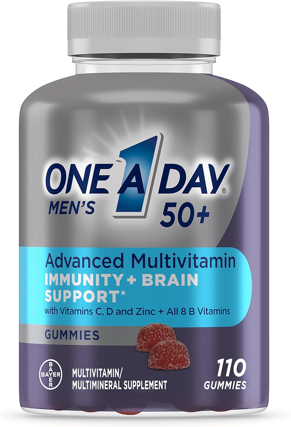 One A Day Mens 50+ Gummies, Advanced Multivitamin For Men With Brain