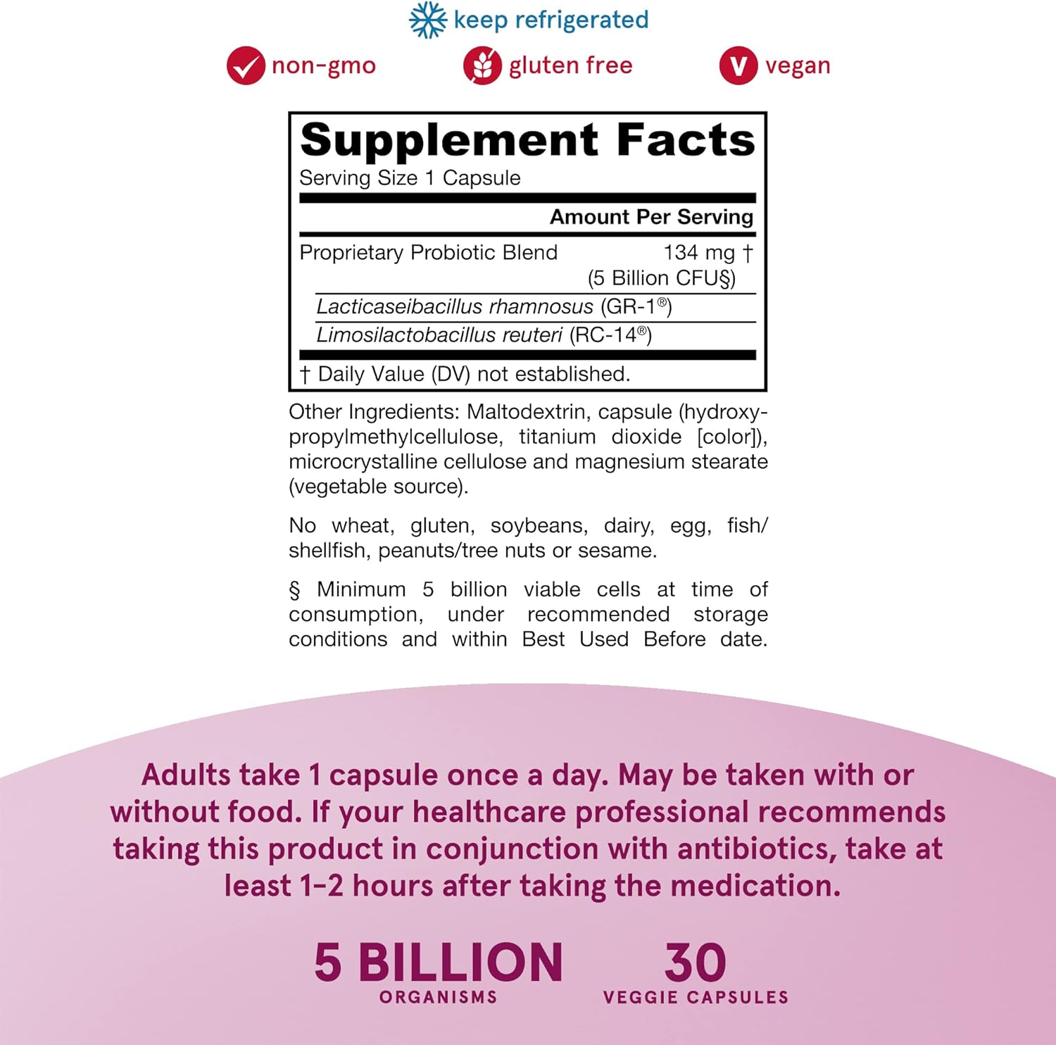 Jarrow Formulas Fem-Dophilus - 5 Billion Organisms Per Serving - 30 Ve