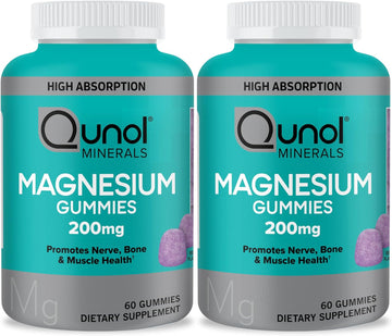 Qunol Magnesium Gummies for Adults, Qunol 200mg Magnesium Citrate Gumm