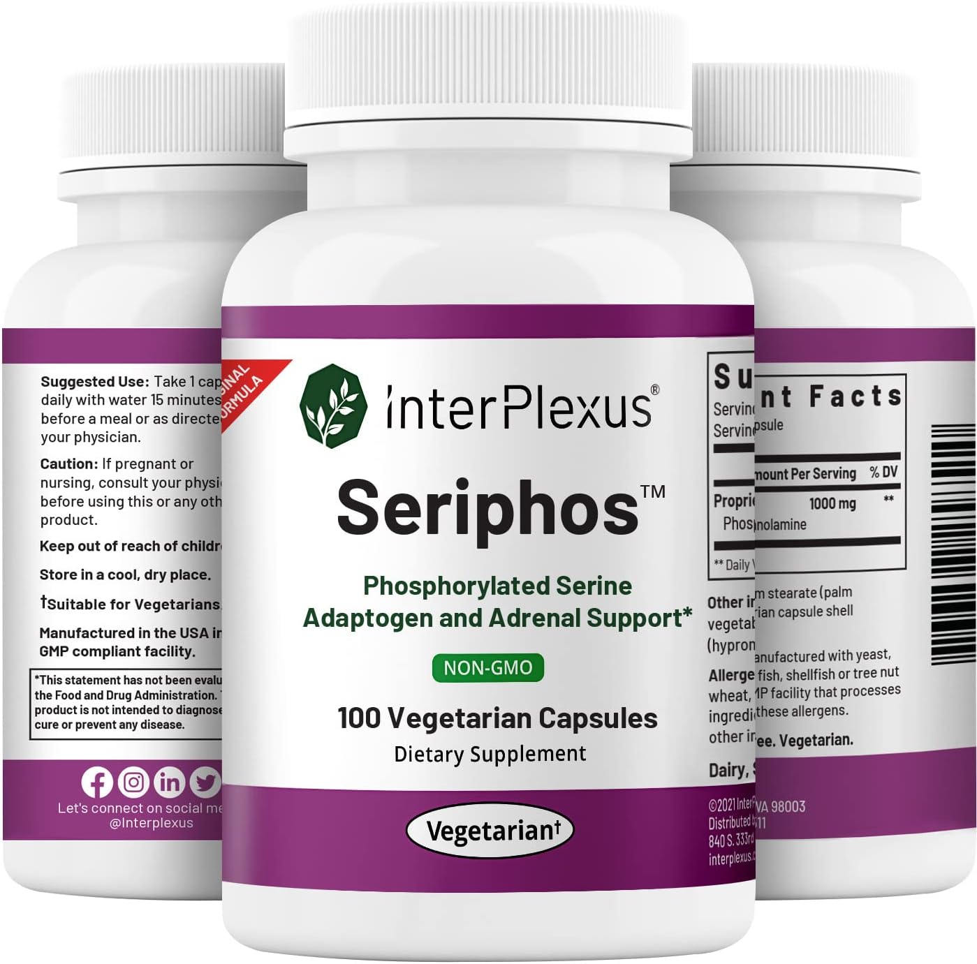 InterPlexus Seriphos - Phosphorylated Serine Adaptogen and Adrenal Sup