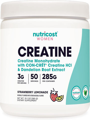 Nutricost Creatine Monohydrate Powder for Women, Micronized, Strawberr