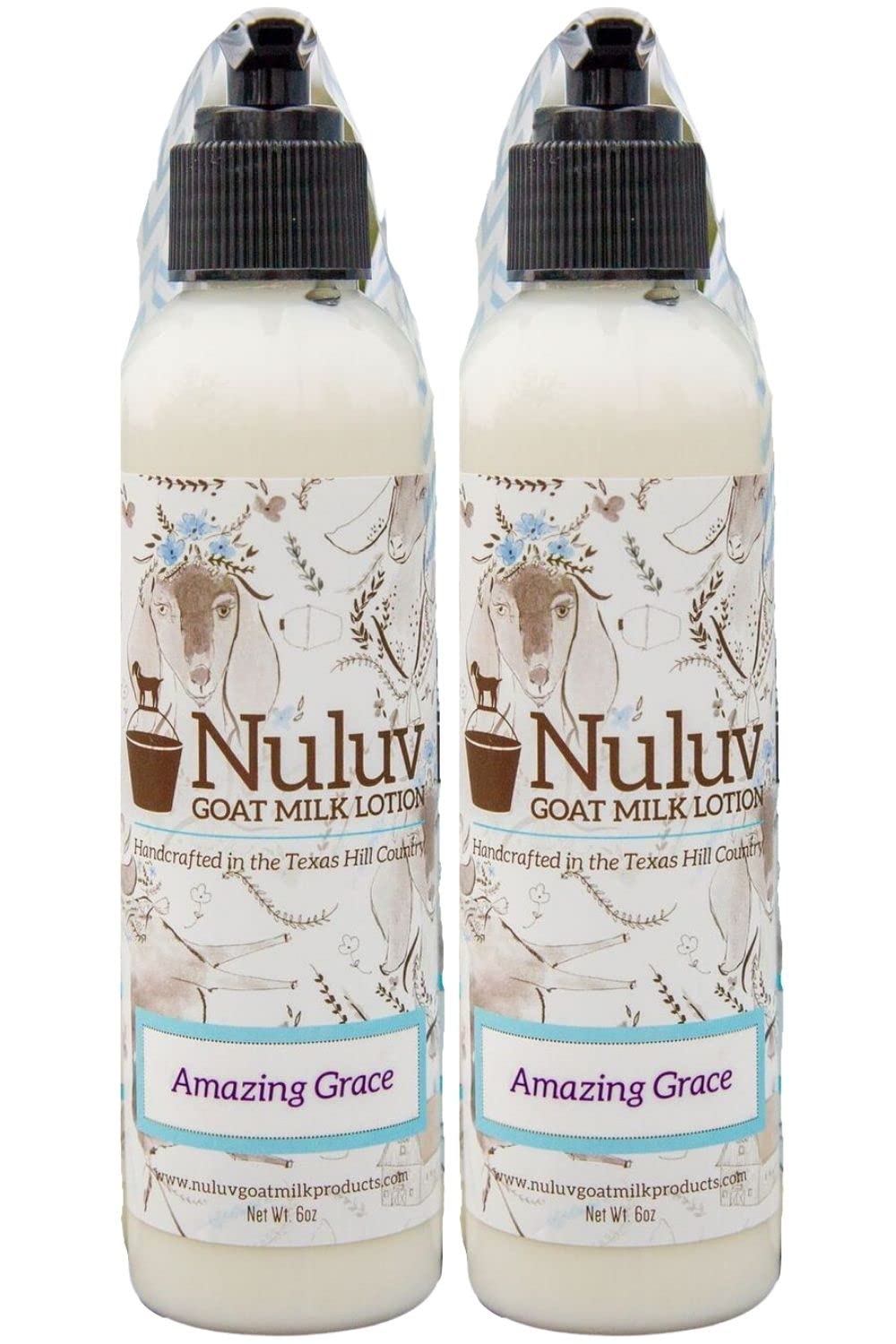 Nuluv Goat Milk Body Lotion Soothing for Hands and Body, Soft, Healthy Skin 6  2-Pack Cruelty-Free and Paraben-Free, Made in USA