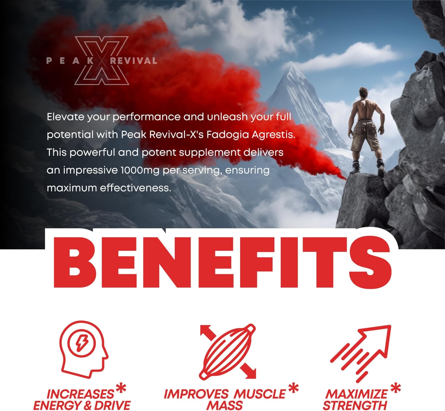  Peak Revival-X Fadogia Agrestis 1000mg Per Serving Suppleme