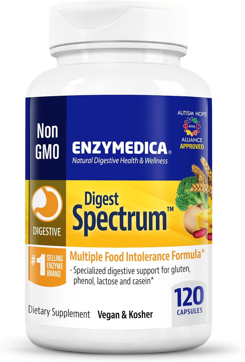 ENZYMEDICA - Digest Spectrum (120 Capsules) | Food Intolerance Digesti13.61 Grams