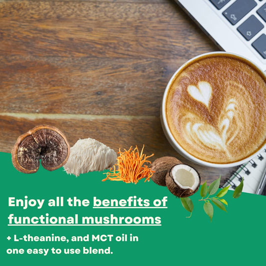Wonder MCT | Mushroom MCT Coffee Creamer, Organic MCT Oil, Lion's Mane Mushroom, Reishi, Cordyceps, L-Theanine, Pink Sea Salt