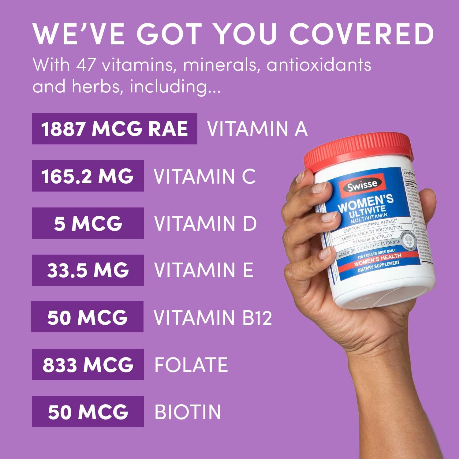 Swisse Daily Multivitamin for Women | 47 Vitamins, Antioxidants and Mi