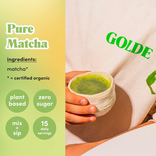 Golde Pure Matcha | Ceremonial Grade Matcha Green Tea Powder | Superfood