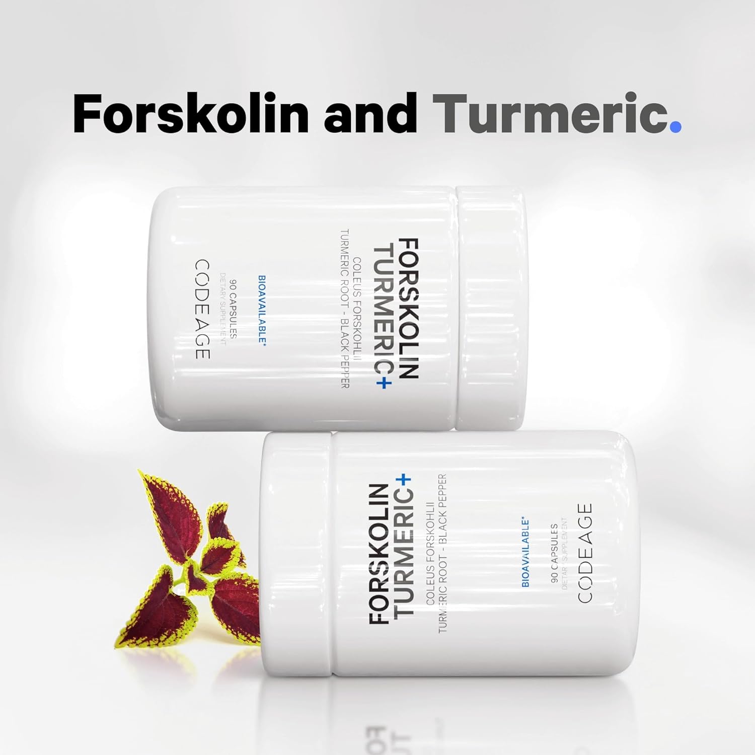 Codeage Forskolin, Pure Forskolin Coleus + Organic Turmeric Root Powde