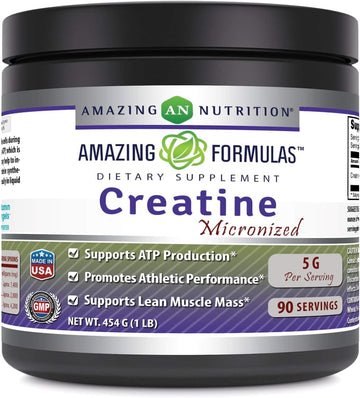 Amazing Formulas Micronized Creatine Monohydrate - 5000 Mg Micronized Creatine Per Serving - Ideal Pre & Post Workout Supplement ( (Unavored))