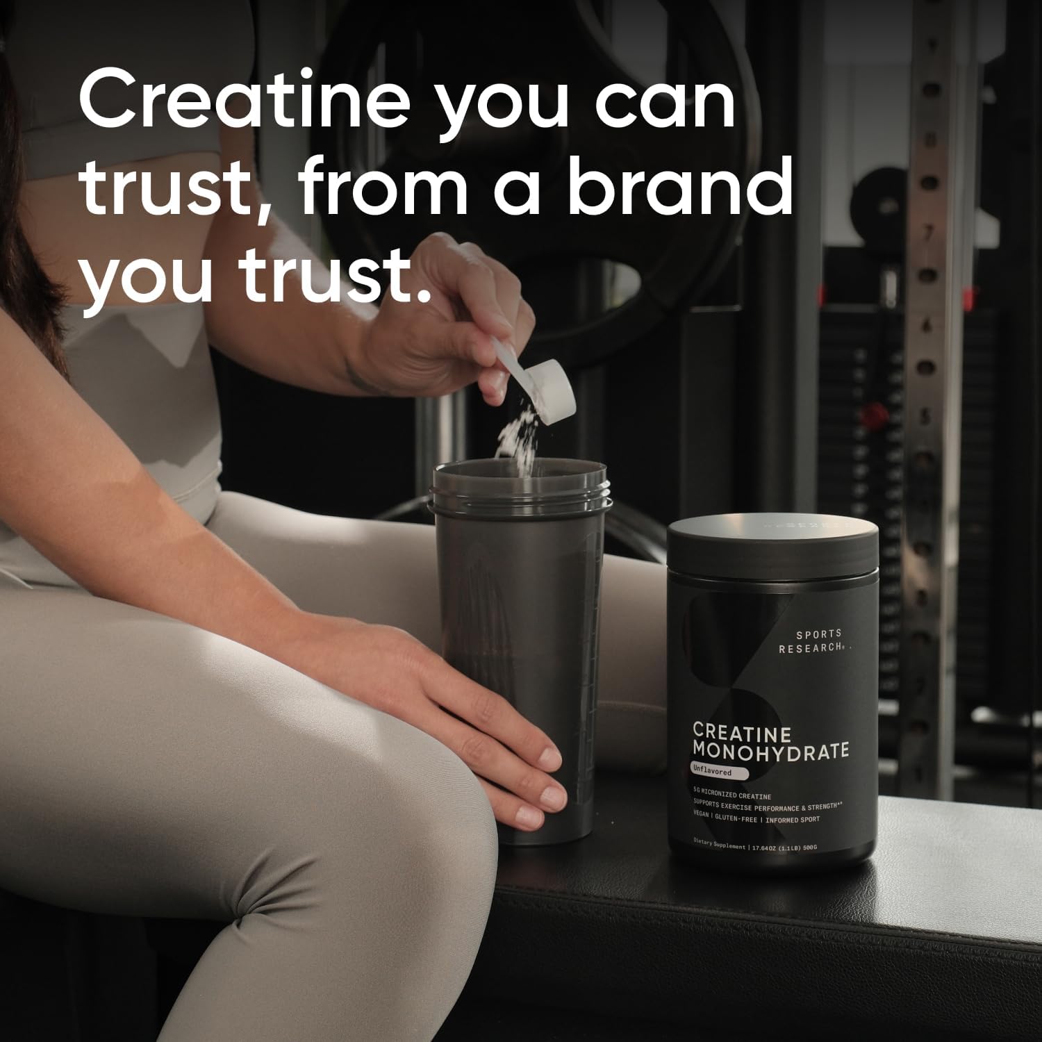 Sports Research Creatine Monohydrate - Gain Lean Muscle, Improve Perfo