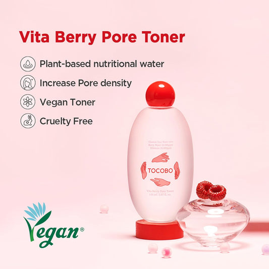 TOCOBO Vita Berry Pore Toner 5.07 . / 150, | Vitamin Facial Toner, Pore Tightening Toner, for Oily & Combination Skin | Vegan, Alcohol Free, Korean Skincare