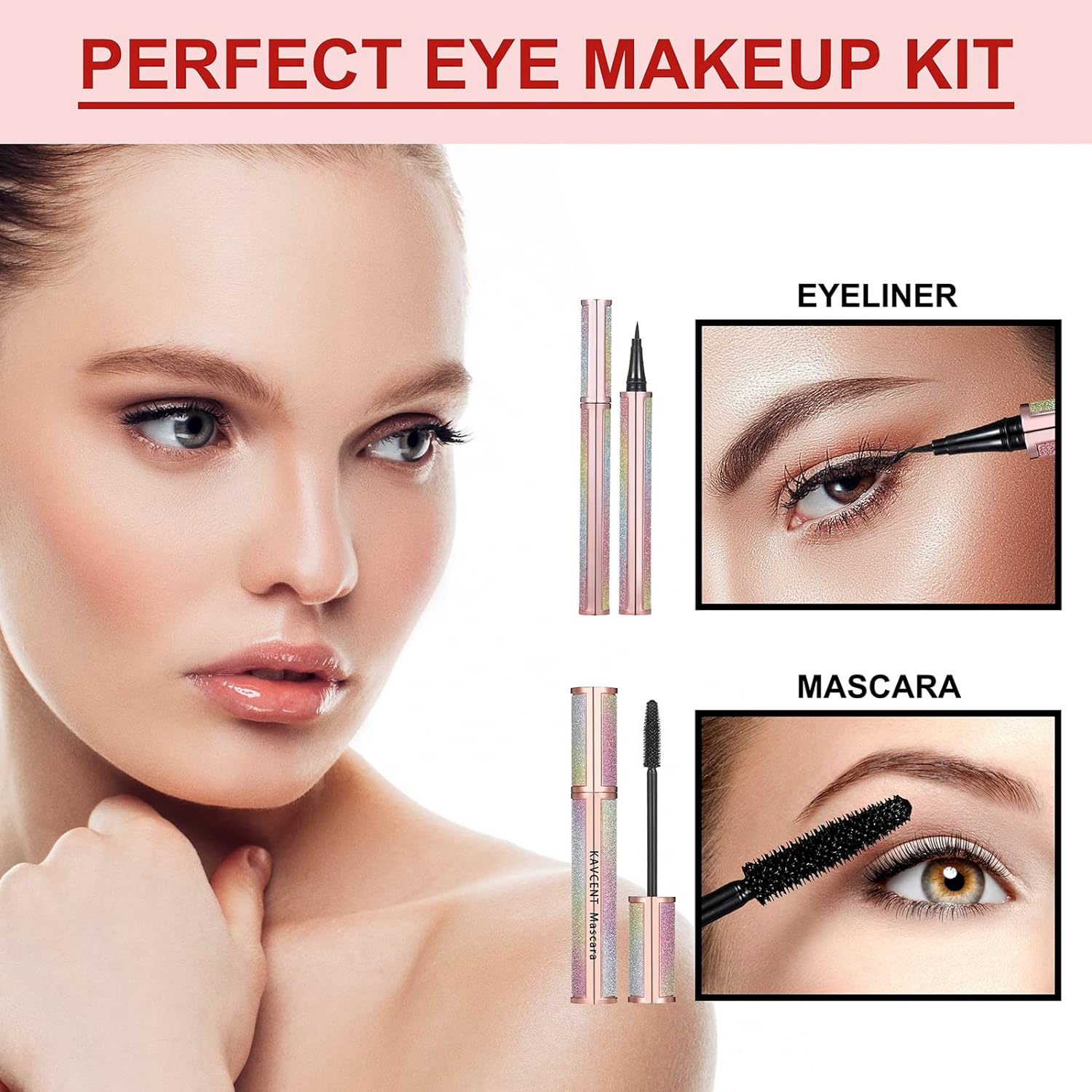 Full Coverage Liquid Foundation Makeup Powder Mascara Eyelin