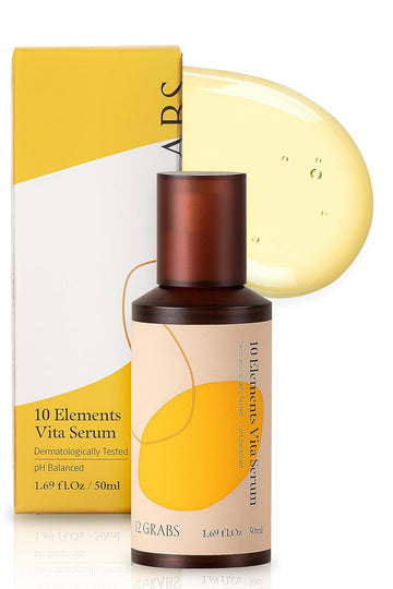 12GRABS 10 Elements Vita Serum 50 | vitamin complex extract 10% | Anti Aging Facial Serums, Skin Repair Serum, Hyaluronic Acid, Vitamin C, B, E, H | Hydrating & Dark circles, Sensitive Skin