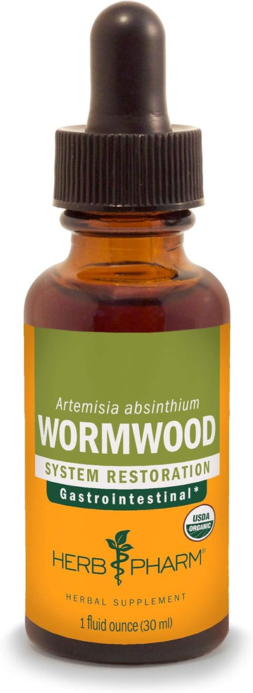 Herb Pharm Certified Organic Wormwood Liquid Extract for Digestive Sys