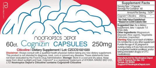 Cognizin Citicoline Capsules | 60 Count | Choline Supplement | Brain H4.97 Ounces