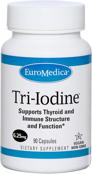 EuroMedica Tri-Iodine, 6.25mg, 90 Capsules - Potassium Iodide, Sodium