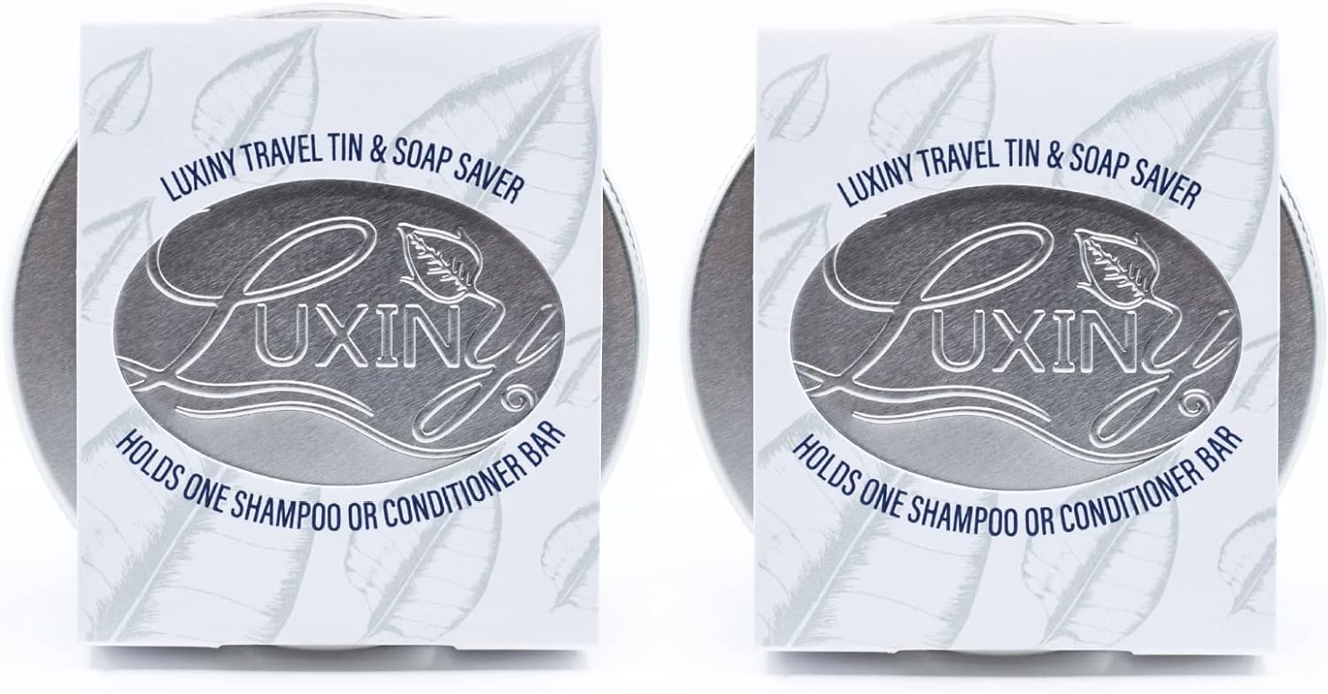 Luxiny Shampoo Bar Holder Tins, With Soap Saver Pad Lift, Fr