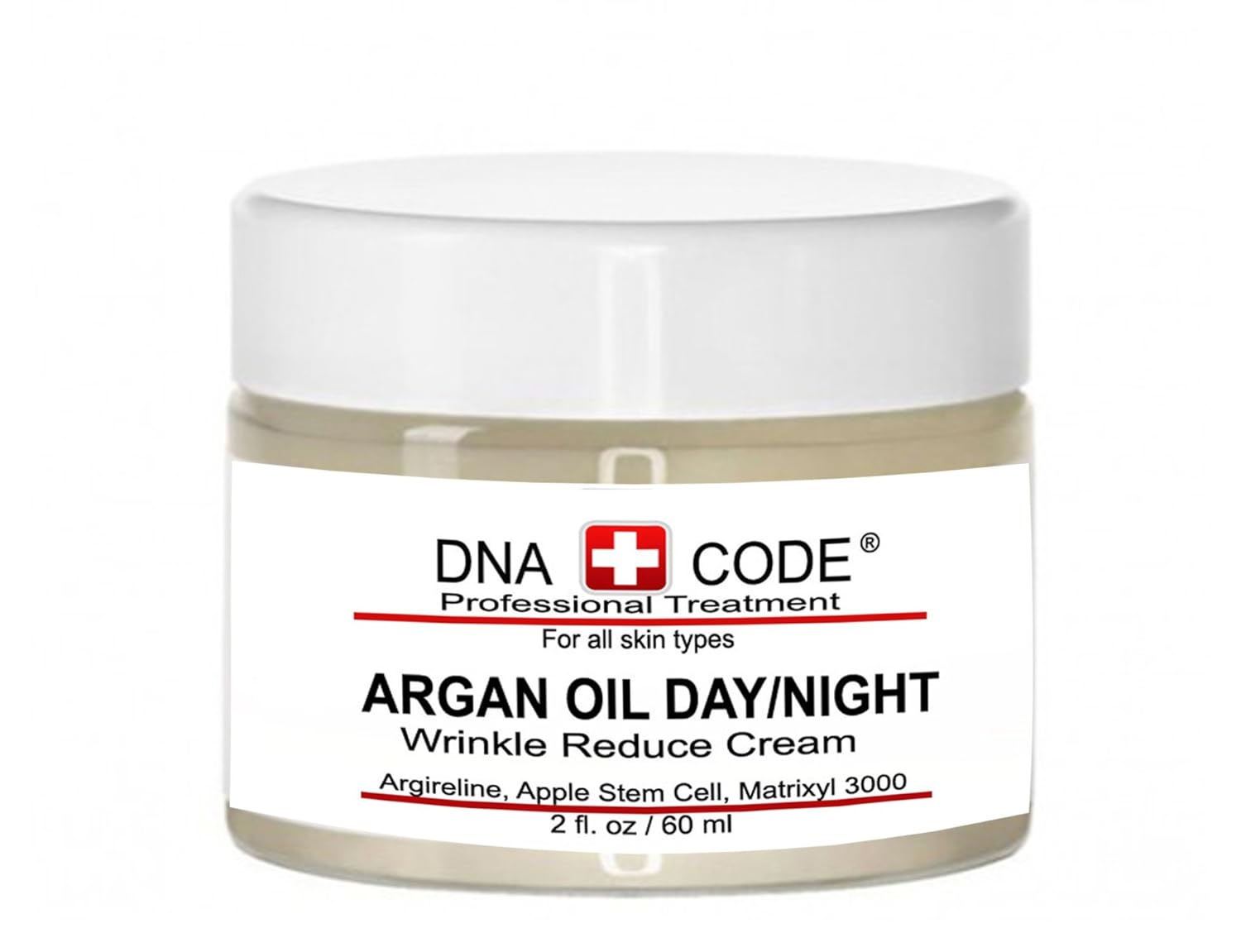 DNA CODE®- Organic Argan Oil Day/Night Wrinke Reduce Cream, w/Argireline, M3000, Apple Stem Cell, Hyaluronic Acid