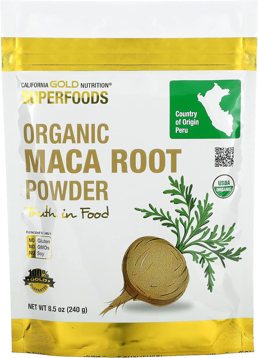 Organic Peruvian Maca Root Powder, USDA Organic, Certified by A Bee Or