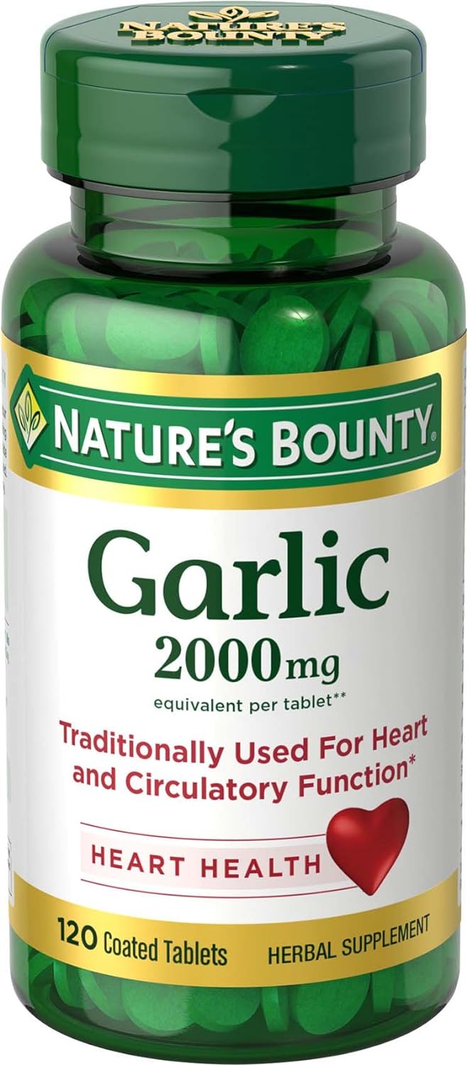 Nature'S Bounty Garlic 2000Mg, Tablets, 120 Count (Pack Of 4)120 Count