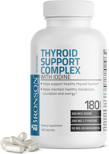 Bronson Thyroid Support Complex with Iodine - Healthy Thyroid Function