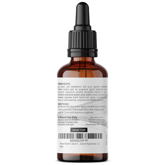 Bronson Vitamin C Serum for Face, Anti Aging Facial Serum with Premium Hyaluronic Acid, Vitamin E, Aloe & Jojoba, Hydrating & Brightening Serum for Dark Spots, Fine Lines and Wrinkles 1