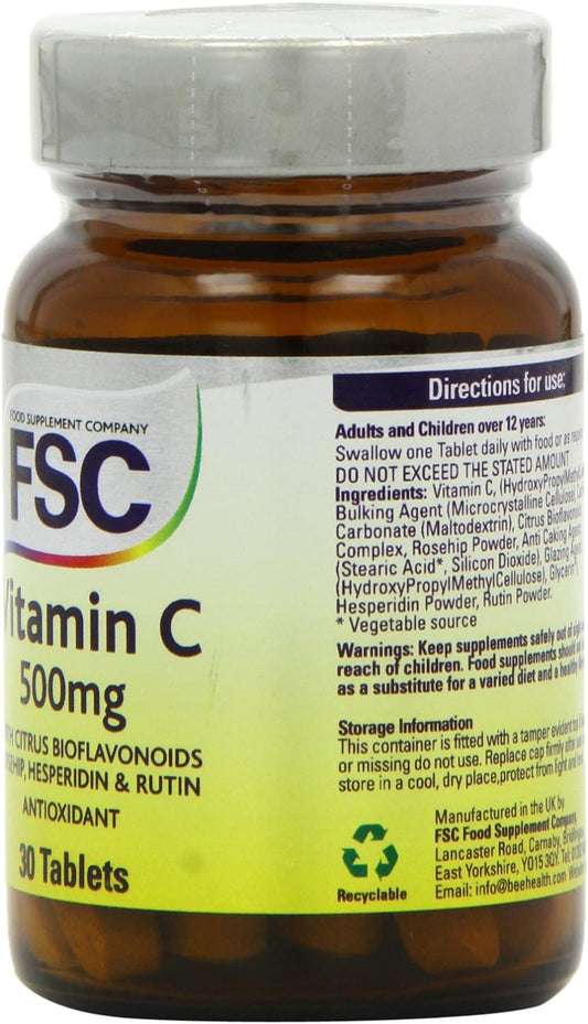FSC 500mg Vitamin C Low Acid - Pack of 30 Tablets

0.5 Grams