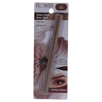 ower Beauty Brow Vixen Tattoo Effect Stain - Smudge Proof, 12 Hr Wear Eyebrow Makeup with Chisel Tipped Applicator, Contains Aloe Vera & Vitamin E (Taupe)