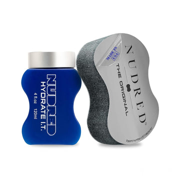 NuDred Hydrate I.T. Formula - Hair Sponge for Black Men Curls + Hair Moisturizer, For Moisturized & Beautifully Sculpted Coils, Twists & Locs (Blue Hair Sponge, Small Holes, 4 Hair Moisturizer)