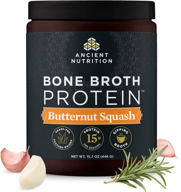 Ancient Nutrition Bone Broth Protein Powder, Butternut Squash, Grass-F