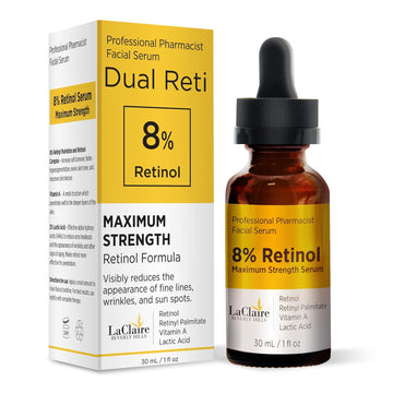 Retinol Complex Face Serum – Anti-Aging, Brightening Neck & Facial Serum Helps Firm, Smooth, & Nourish Skin with Lactic Acid, Vitamin A, & Retinyl Palmitate – Anti Wrinkle Serums by LaClaire 30  …