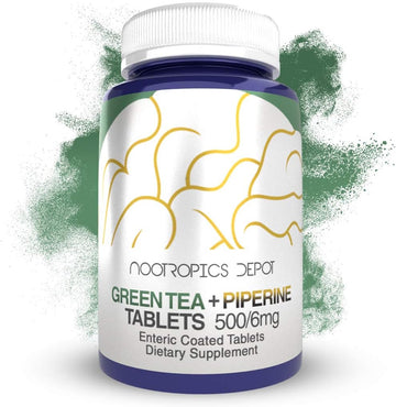Nootropics Depot Green Tea Extract Tablets | 60 Count | 500mg | Minimu