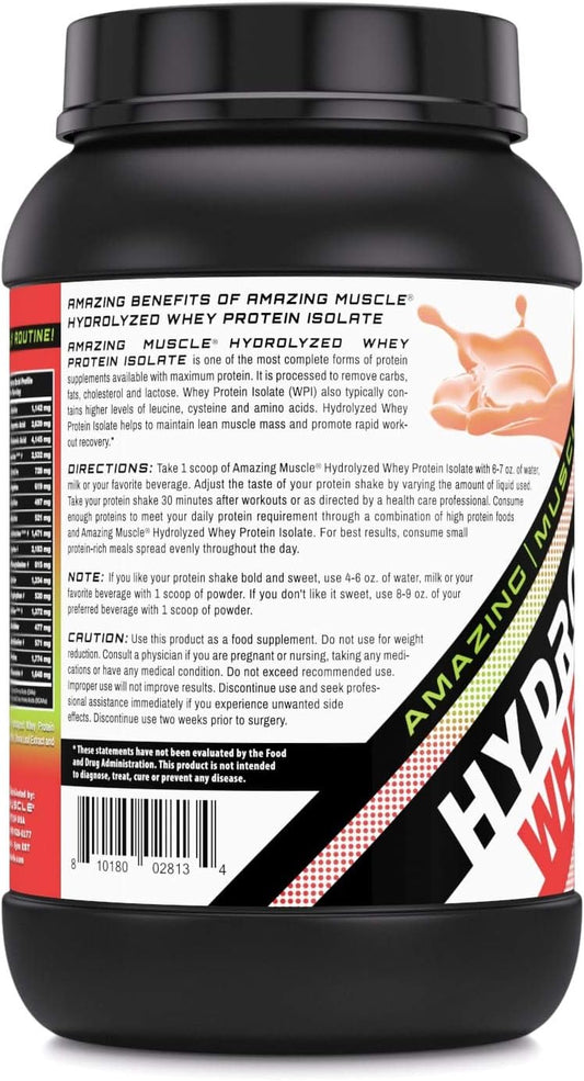 Amazing Muscle Ultra Pure Hydrolyzed Whey Protein Isolate * Supports L