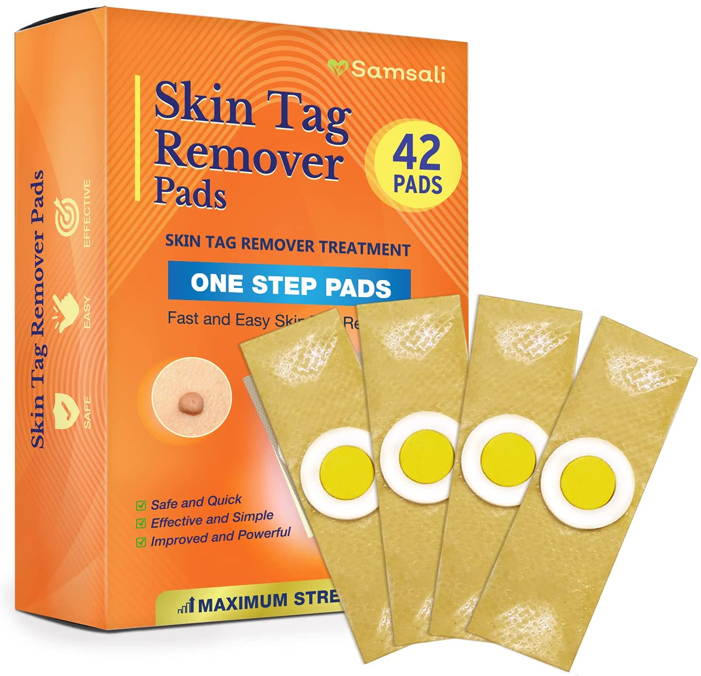 Samsali Advanced Skin Tag Remover Pads, 42 Quality Skin Tag Remover Pads, Best Skin Tag Remover Pads