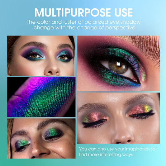 Rechoo Liquid Holographic Eyeshadow Metallic Glitter Eye Shadow Sparkly MultiColor Shifting Quicky Dry Chameleon Multi-Dimensional Eye Looks #01