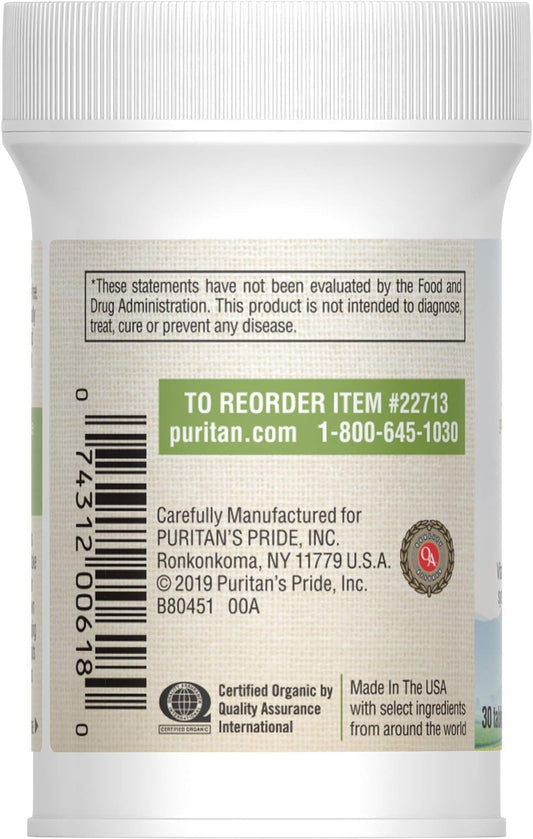 Puritan's Pride Organic Immune Complex with Zinc, 30 Tablets