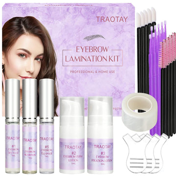 Brow Lamination Kit, Eyebrow Lamination Kit, Professional Eyebrow Perm Kit, Instant Brow Lift Kit, Suitable for Salon and Home Use, Fuller, Thicker Brows Lasts For 4-6 Weeks