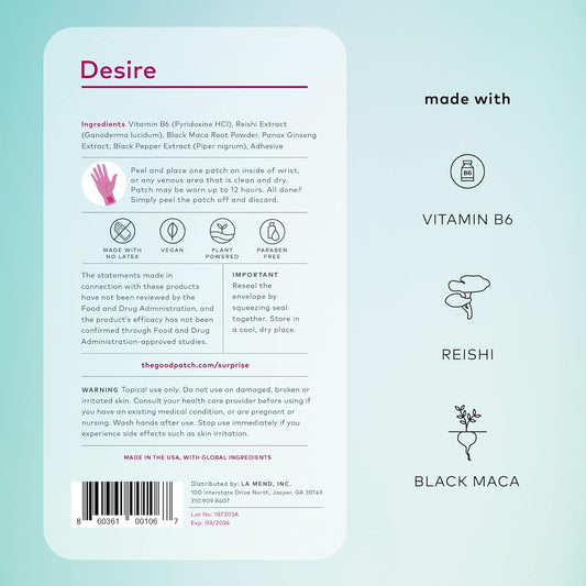 The Good Patch Desire Sexual Wellness Patches - Get in The Mood with V