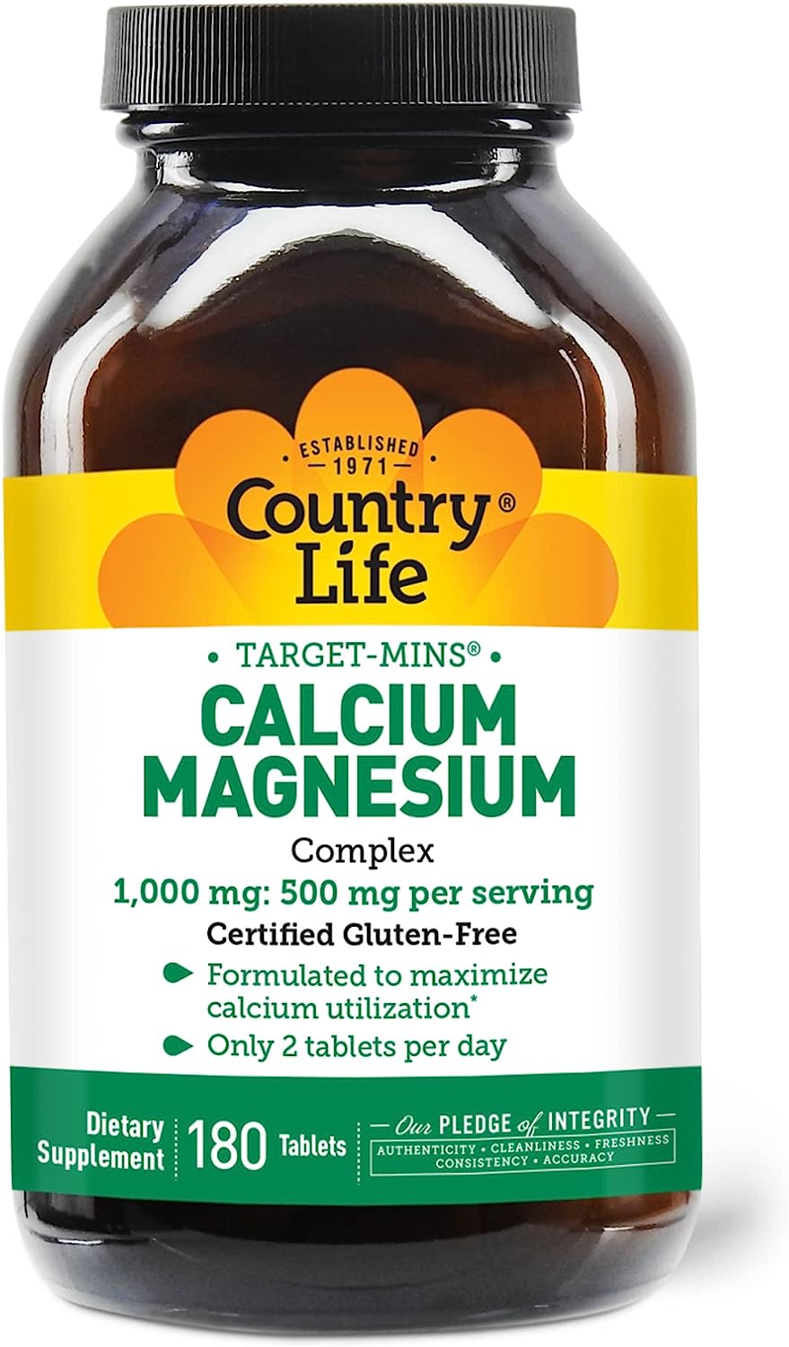 Country Life Target-Mins Calcium Magnesium Complex 1000mg/500mg, 180 T